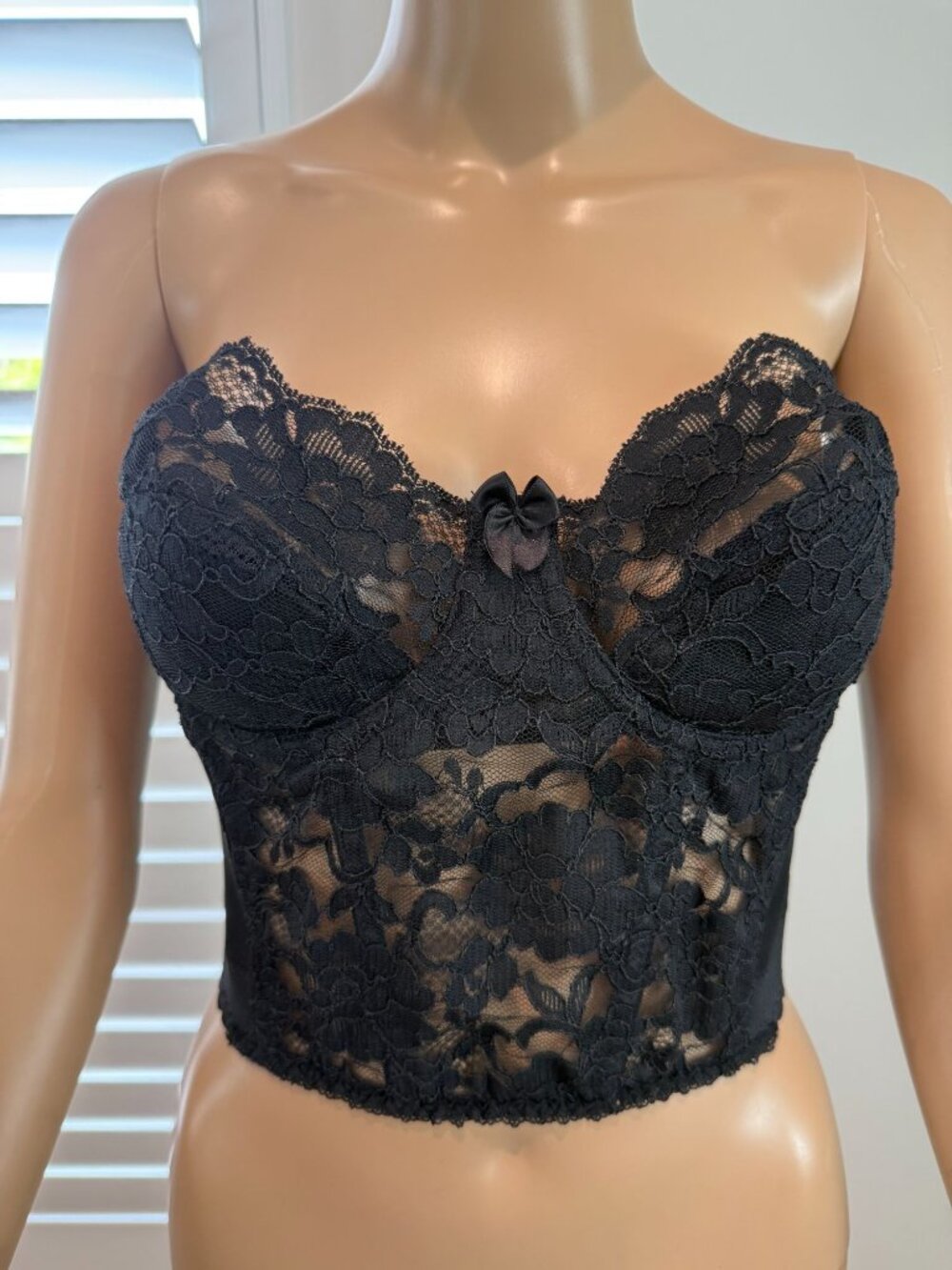 Vintage 1996 Victoria's Secret Black Longline Bustier Corset - 36C